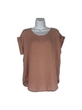 Speed Limit Womens Blush Pink Top Large Size Lightweight Button Shoulder